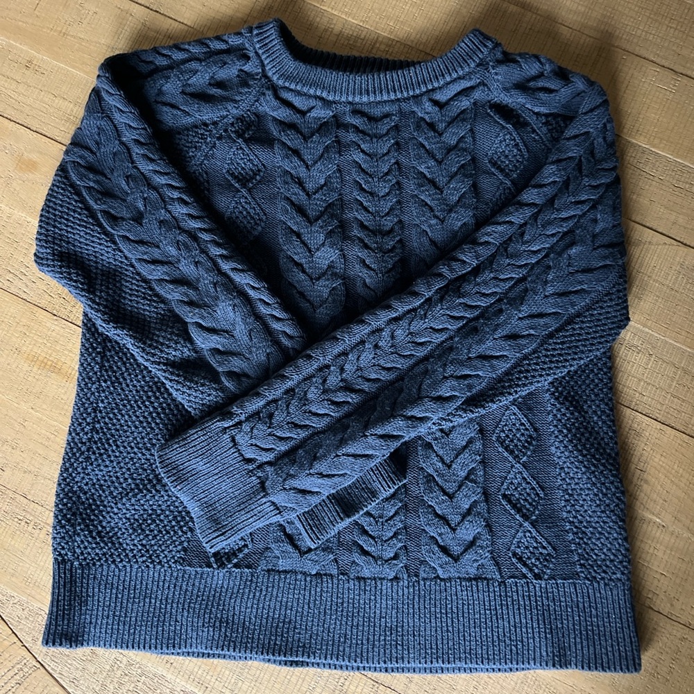 LL Bean Signature Cable Knit Crewneck Sweater